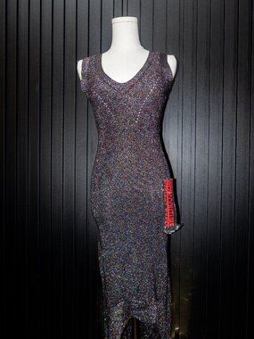 Wow Couture World of Women Multicolor Glitter Bodycon Maxi Dress